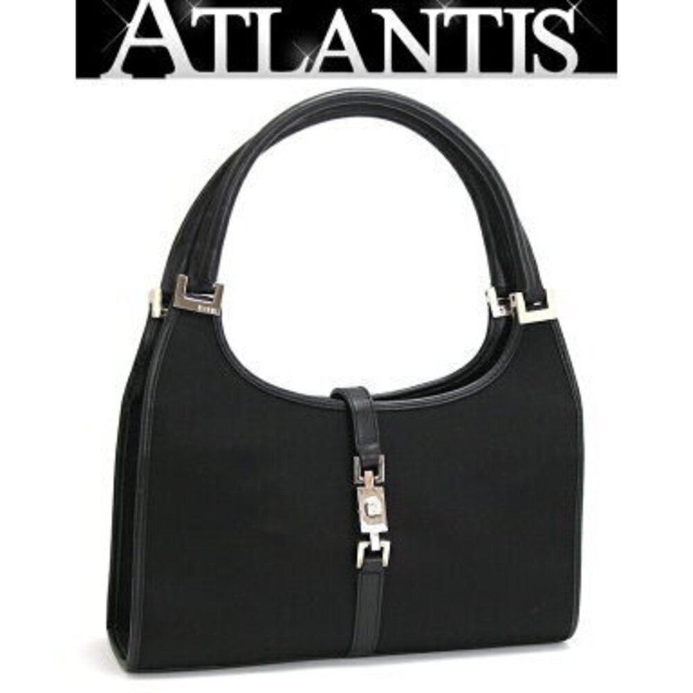 Gucci Jackie handbag nylon leather black